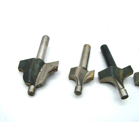 Lot 8 Profile Router Bits 1/4" Shank Chanfer Round Over Ogee No Bearing Mix Set - Picture 2 of 11